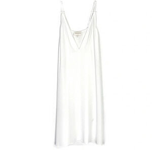 Divine Heritage Slip Dress Womens Small White Lexi Layering Deep V Neck Dress